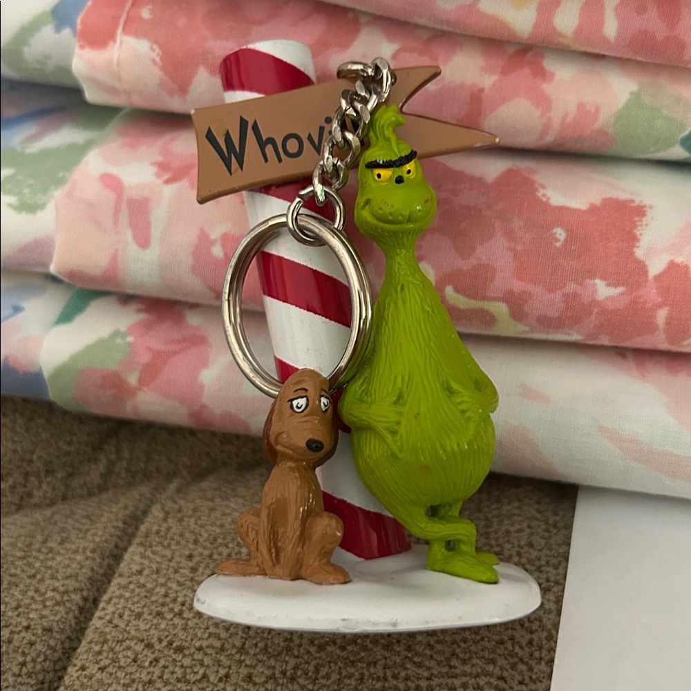 Dr. Suess Grinch and Max Dog Whoville Christmas “North Pole” Keychain Key Ring - Picture 8 of 8